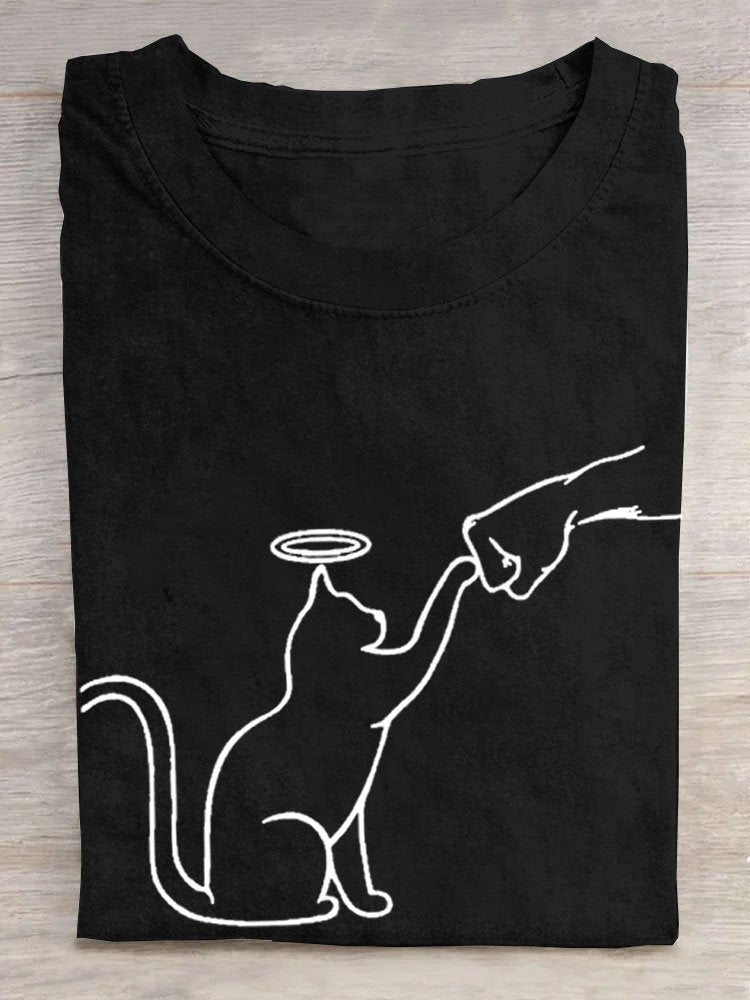 Casual Short Sleeve Crew Neck Dog Loose Regular T-Shirt