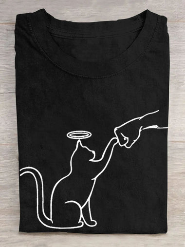Casual Short Sleeve Crew Neck Dog Loose Regular T-Shirt