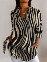 Casual Long Sleeve Shirt Collar Geometric Regular Shirt