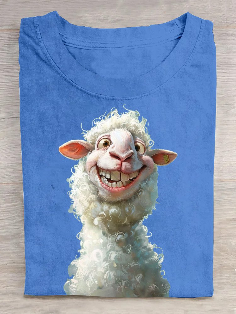 Casual Short Sleeve Crew Neck Animal Loose Regular T-Shirt