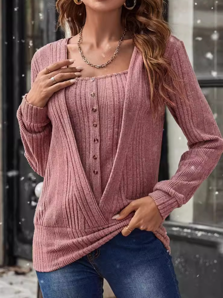 Loose Long Sleeve Plain Casual Regular Blouse