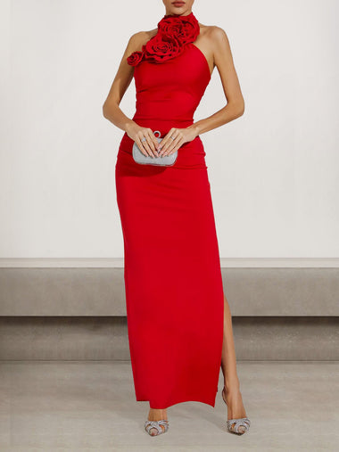 Sexy Sleeveless Turtleneck Plain Tight Maxi Dress