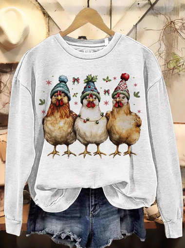 Casual Long Sleeve Crew Neck Animal Loose Regular Sweatshirt