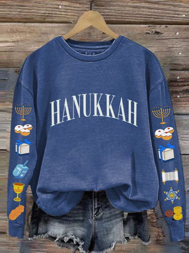 Long Sleeve Crew Neck Text Letters Casual Regular Sweatshirt