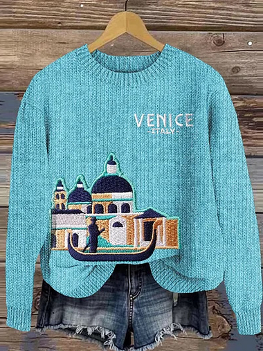 Casual Long Sleeve Crew Neck Geometric Loose Regular Sweatshirt