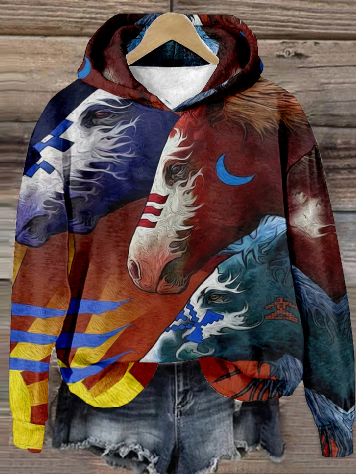 Casual Long Sleeve Hoodie Animal Loose Regular Sweatshirt