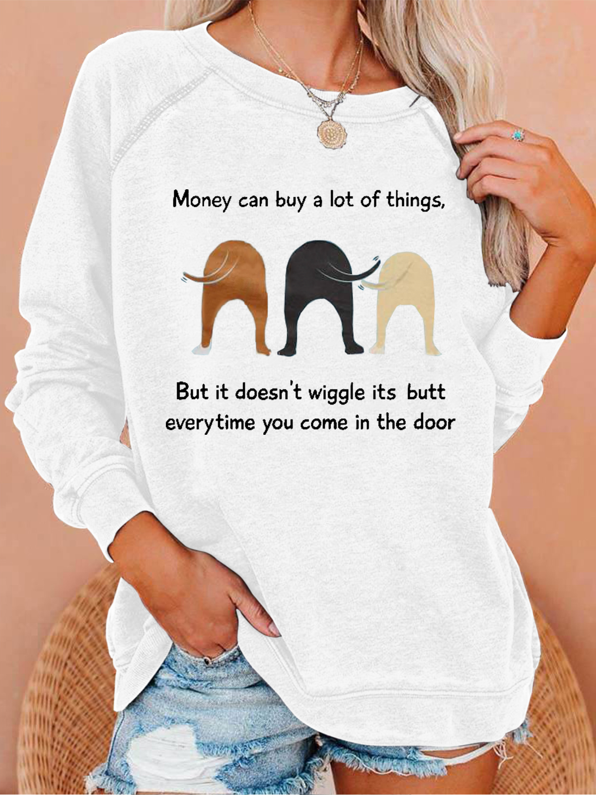 Casual Long Sleeve Crew Neck Animal Regular Sweatshirt