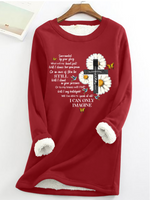 Long Sleeve Crew Neck Text Letters Casual Regular Sweatshirt