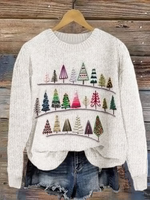 Loose Long Sleeve Crew Neck Christmas Simple Regular Sweater