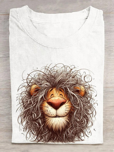 Casual Short Sleeve Crew Neck Animal Loose Regular T-Shirt