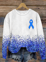 Long Sleeve Crew Neck Text Letters Casual Regular Sweatshirt