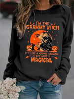 Casual Long Sleeve Crew Neck Text Letters Loose Regular Sweatshirt