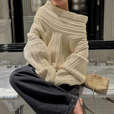 Loose Long Sleeve Plain Casual Regular Sweater