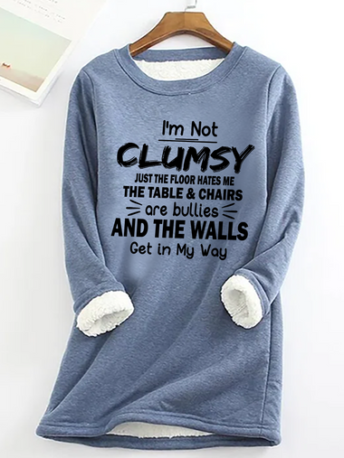 Long Sleeve Crew Neck Text Letters Casual Regular Sweatshirt