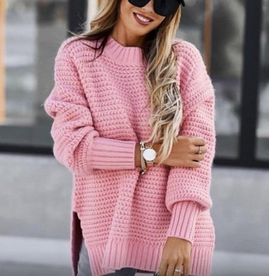 Casual Long Sleeve Turtleneck Plain Loose Regular Sweater