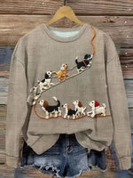 Casual Long Sleeve Crew Neck Animal Loose Regular Sweatshirt