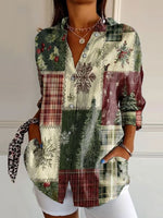 Loose Long Sleeve Shirt Collar Christmas Casual Regular Shirt