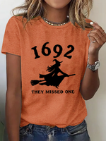 Short Sleeve Crew Neck Letter Pattern Casual Regular T-Shirt