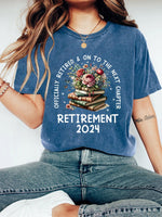 Loose Short Sleeve Crew Neck Floral Casual Regular T-Shirt