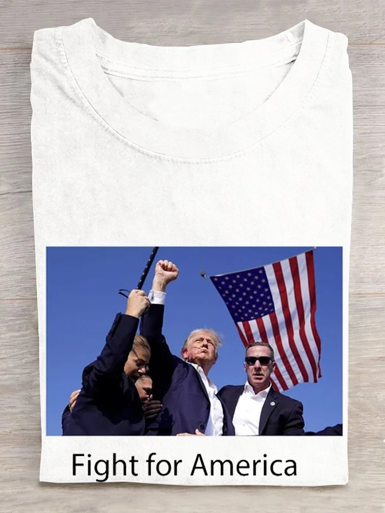 Casual Short Sleeve Crew Neck Figure Loose Regular T-Shirt