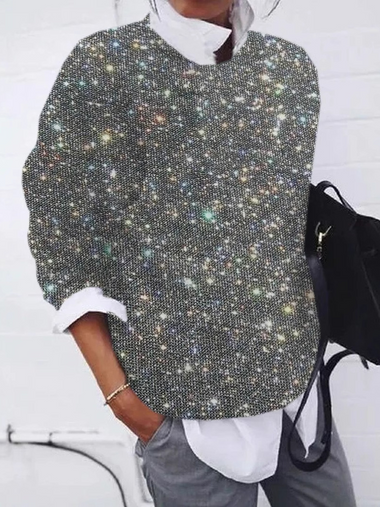 Casual Long Sleeve Crew Neck Plain Zipper Loose Regular Sweatshirt