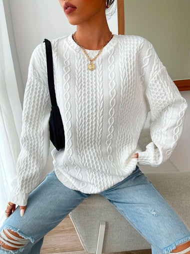 Casual Long Sleeve Crew Neck Plain Loose Regular Sweatshirt