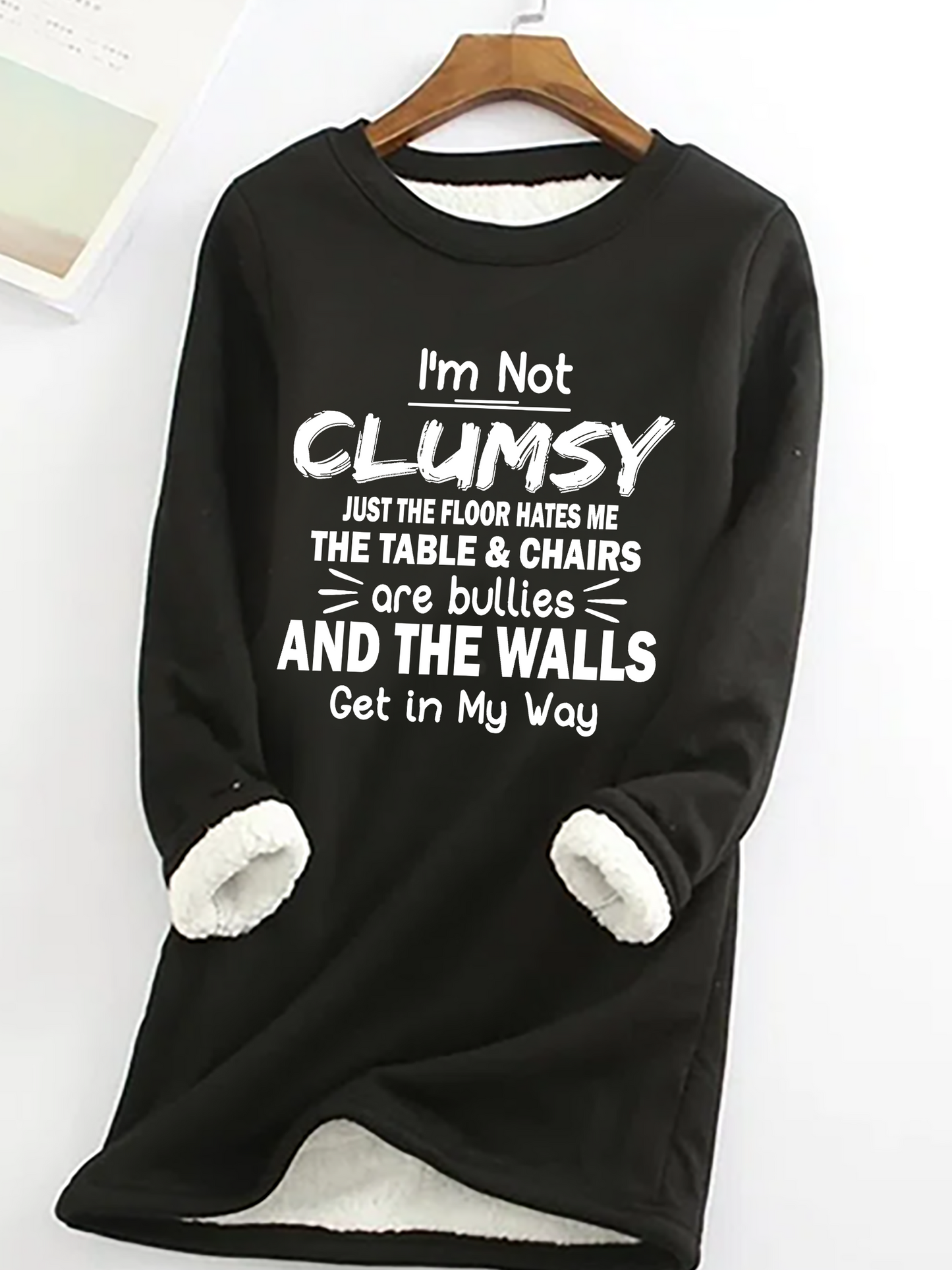 Long Sleeve Crew Neck Text Letters Casual Regular Sweatshirt