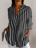 Casual Long Sleeve Shirt Collar Geometric Regular Shirt