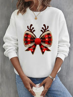 Casual Long Sleeve Crew Neck Christmas Loose Regular Sweatshirt