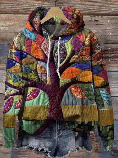 Casual Long Sleeve Hoodie Floral Loose Regular Sweatshirt