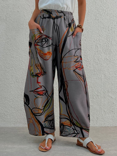Casual Abstract Graphic Long Pants