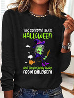 Casual Long Sleeve Crew Neck Letter Pattern Loose Regular T-Shirt