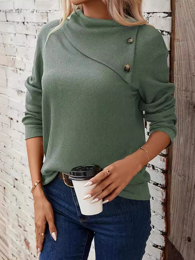 Casual Long Sleeve Shawl Collar Striped Loose Regular Blouse