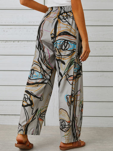 Casual Abstract Graphic Long Pants