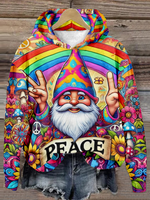 Loose Long Sleeve Hoodie Floral Animal Casual Regular Sweatshirt