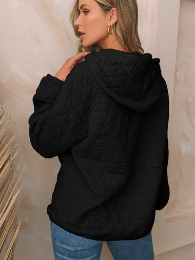 Loose Long Sleeve Hoodie Plain Casual Regular Sweatshirt