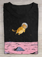 Loose Short Sleeve Crew Neck Starry Sky Casual Regular T-Shirt