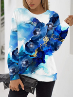 Loose Long Sleeve Hoodie Abstract Zipper Casual Regular Sweatshirt