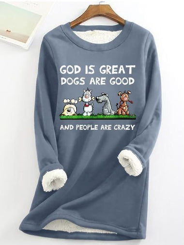 Casual Long Sleeve Crew Neck Text Letters Loose Mid-Long Sweatshirt