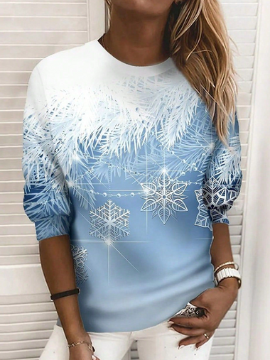 Loose Long Sleeve Hoodie Christmas Casual Regular Sweatshirt