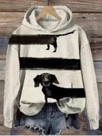 Loose Long Sleeve Hoodie Dog Casual Regular Sweatshirt