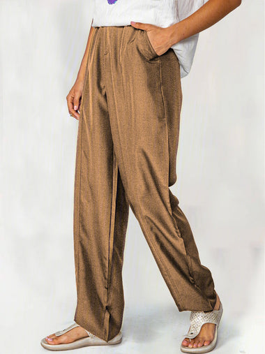 Plus Size Casual Plain Loose Long Pants