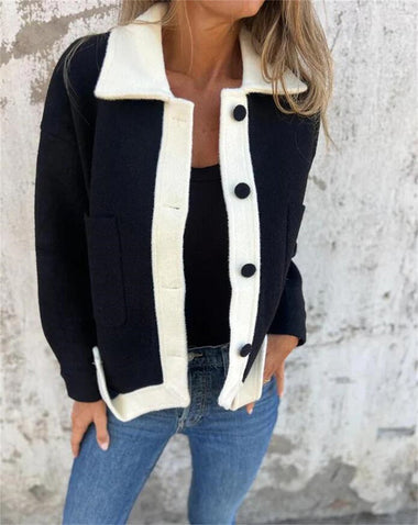 Loose Shawl Collar Long Sleeve Plain Casual Regular Jacket