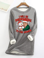 Casual Long Sleeve Crew Neck Christmas Loose Mid-Long Sweatshirt