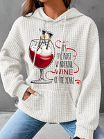 Loose Long Sleeve Hoodie Text Letters Casual Regular Hoodie