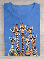Casual Short Sleeve Crew Neck Animal Loose Regular T-Shirt