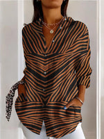 Long Sleeve Shirt Collar Geometric Casual Regular Shirt