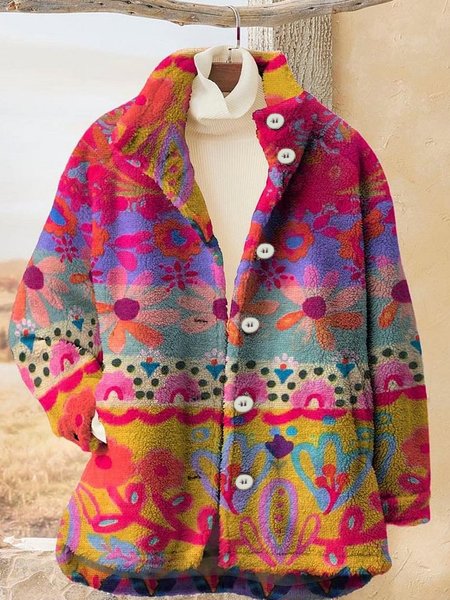 Loose Long Sleeve Ethnic Casual Regular Jacket