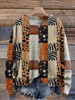 Loose Long Sleeve Crew Neck Animal Casual Regular Sweatshirt