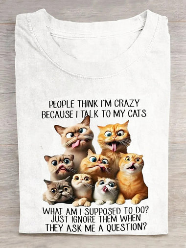 Loose Short Sleeve Crew Neck Animal Casual Regular T-Shirt